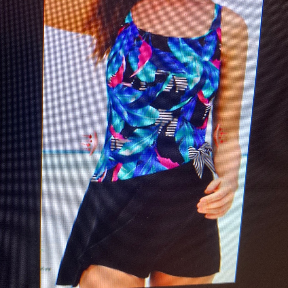 Anita One Piece Swim Dress Bathing Suit SZ 22 C Adjustable Straps